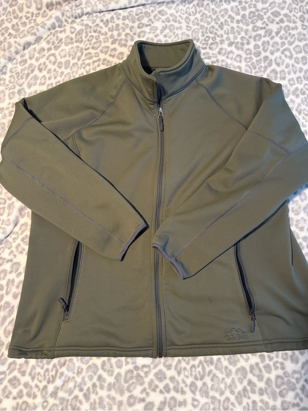 L.L. Bean Olive Zip-Front Lightweight Jacket